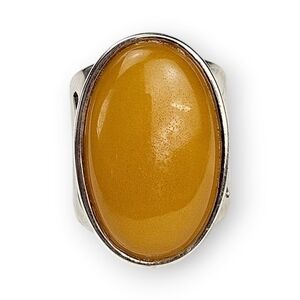 Desert Rose Trading Amber Sterling Wide Ring Butterscotch Jay King 925 Silver 6